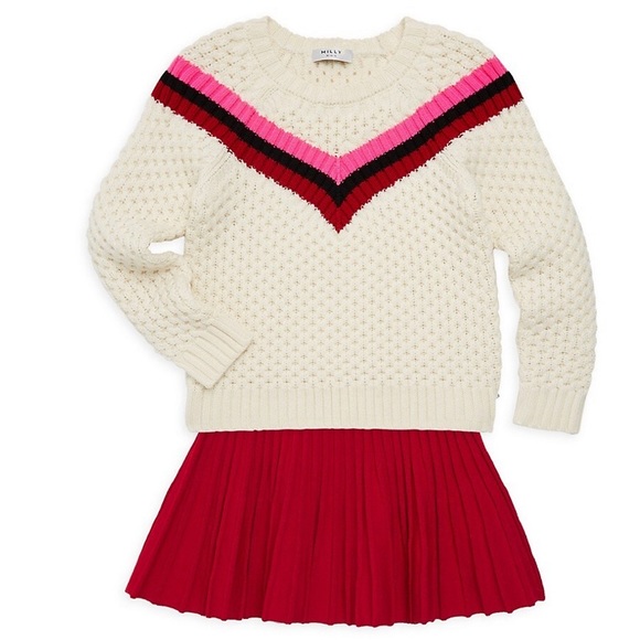 Milly Minis Merino Wool Chevron Knit Sweater Size 12 Hard to Find - Picture 3 of 9